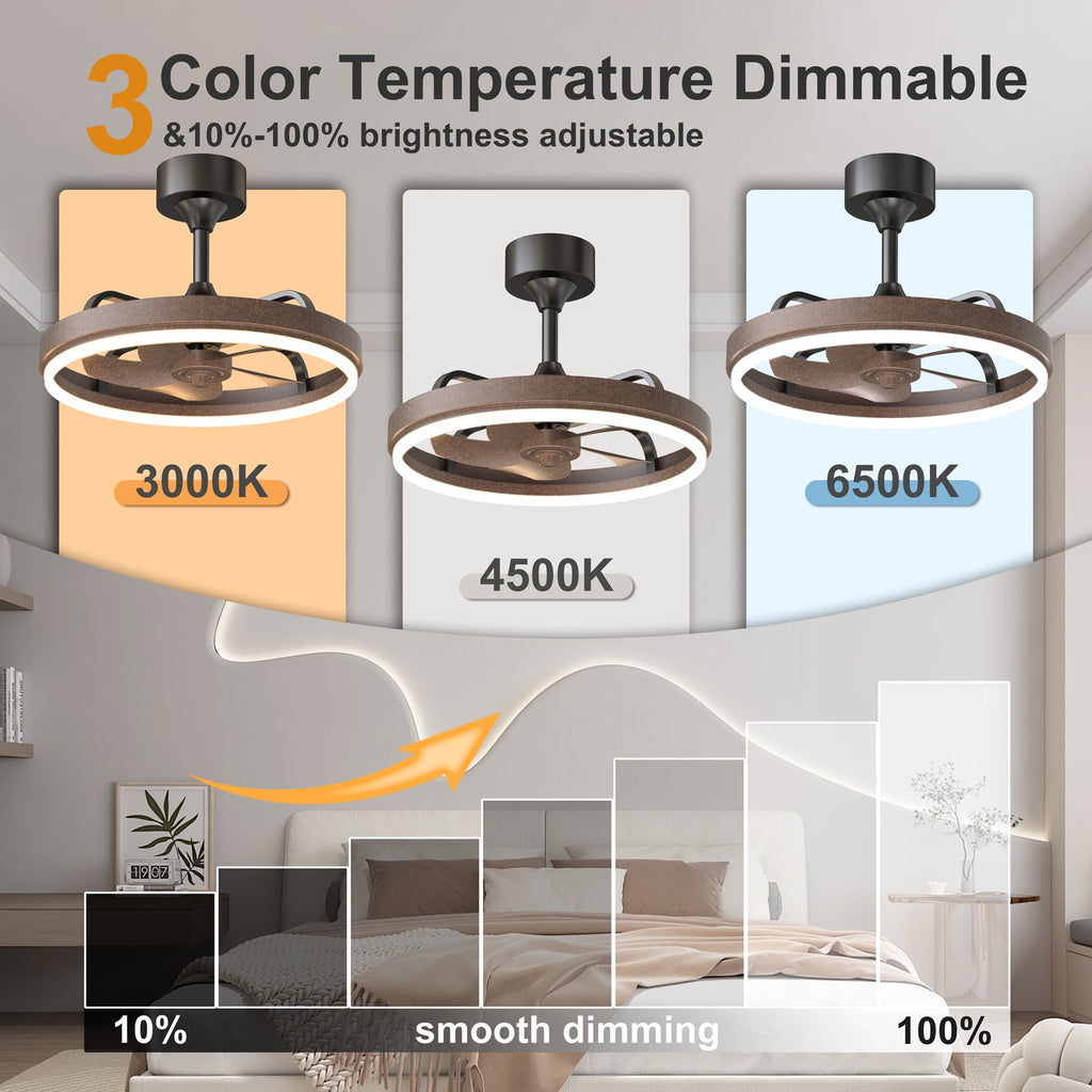 20.5" Rustic Ceiling Fan with Remote Control