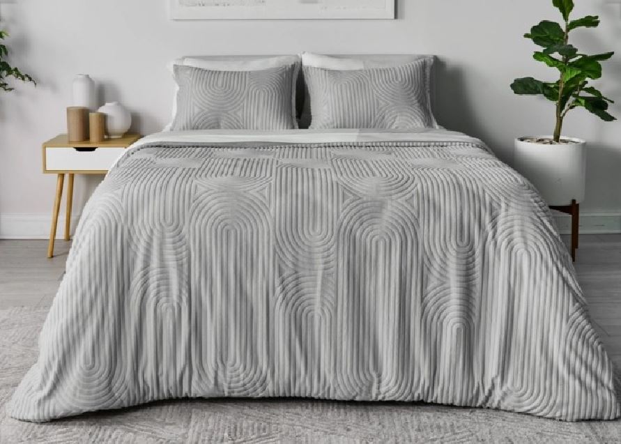 BedGear Performance Duvet Set, King - Grey/Racetrack