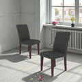 Upholstery Dining Chair Set of 2 in Grey and Brown
