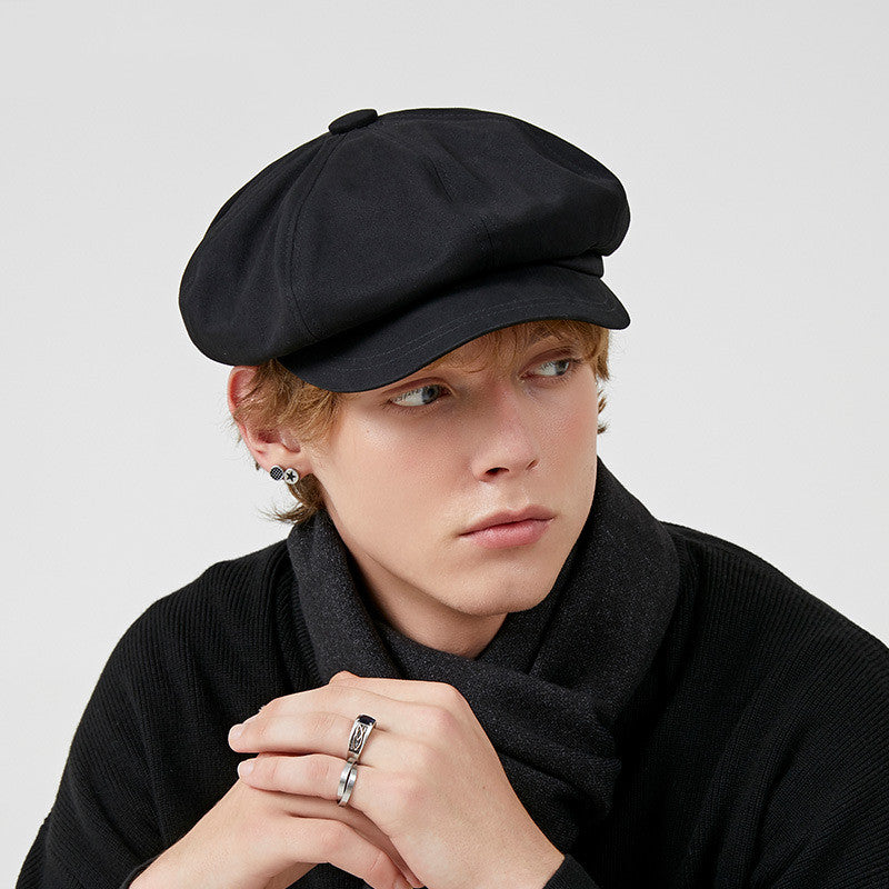 All-matching Newsboy Cap Painter Cap British Retro Hat Octagonal Cap