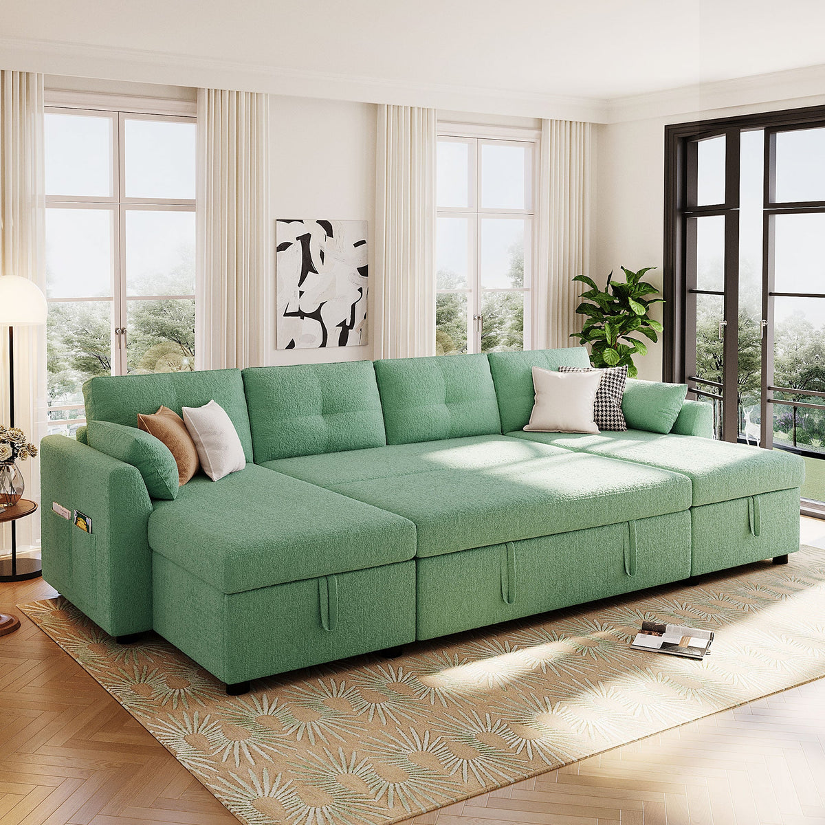 Premium Modern Sectional Sofa U-shaped Sleeper Sofa