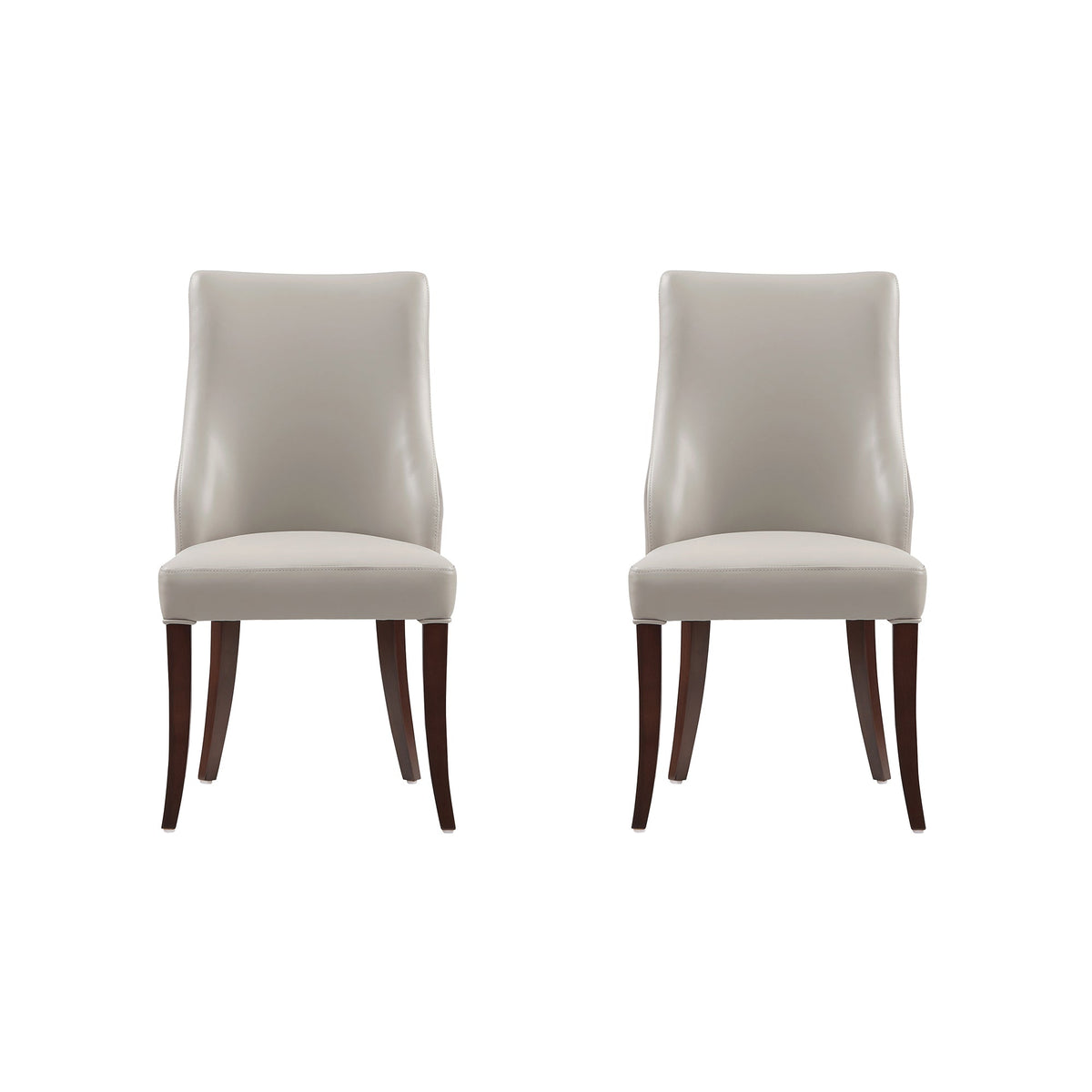 Connie Wood Vegan Leather and Velvet Dining Chair