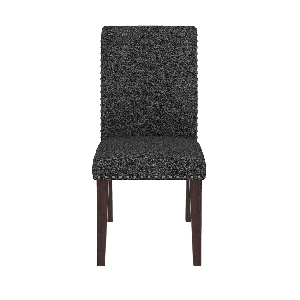 Upholstery Dining Chair Set of 2 in Grey and Brown