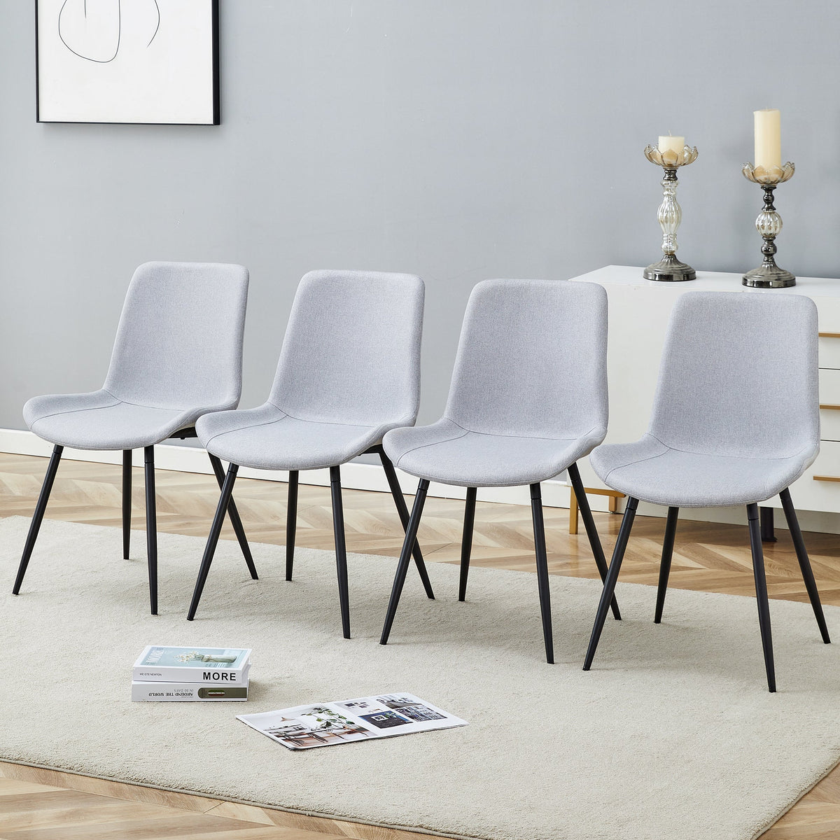 Comfortable Linen-Cotton Dining Chair Set