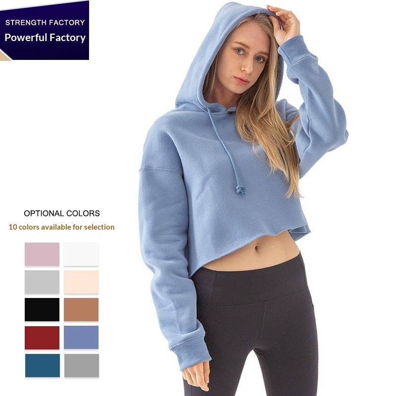 Womens Long Sleeve Fleece Lined Sports Hoodie