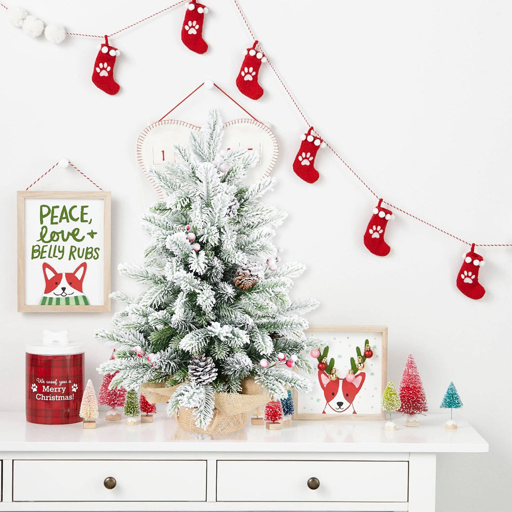 3FT Flocked Tabletop Christmas Tree