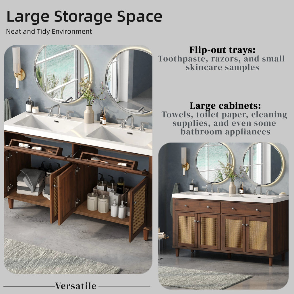 60 Inch Bathroom Vanity with Double Sink