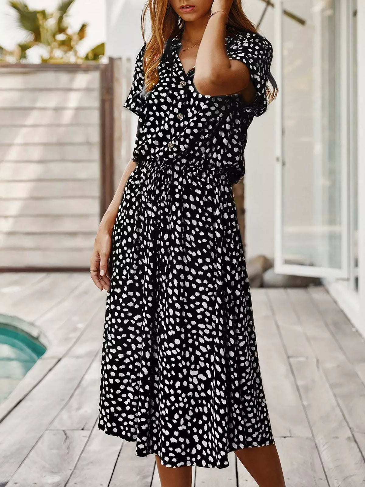 Animal Print Short Sleeve Dress