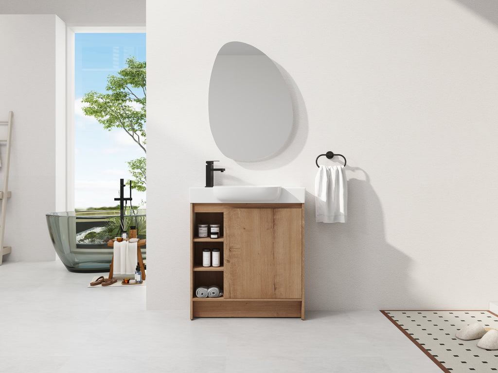 30'' Freestanding Bathroom Vanity with Ceramic Sink