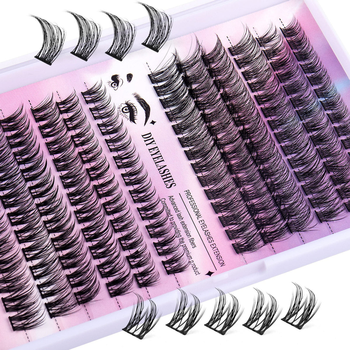 12 Rows Of 150 Segmented Lashes In Clusters