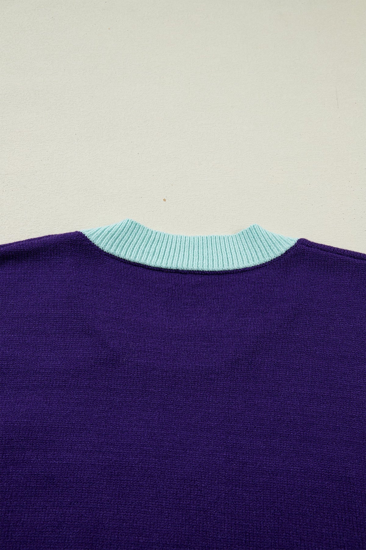 Mardi Gras Colorblock Fuzzy Patchwork Sweater