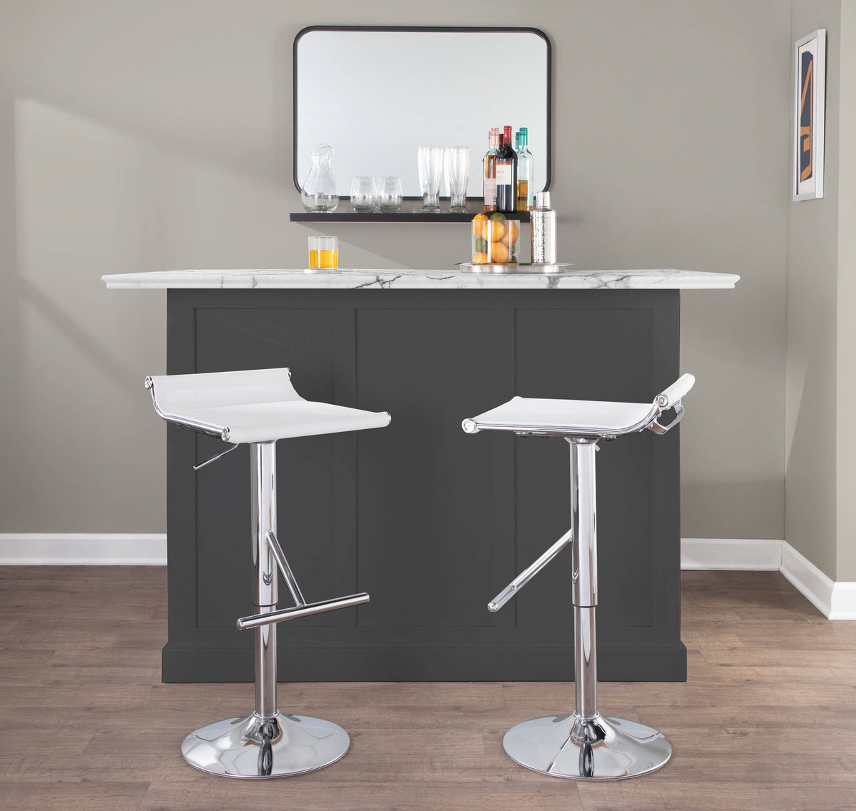 Contemporary Adjustable Bar Stool in Various Colors