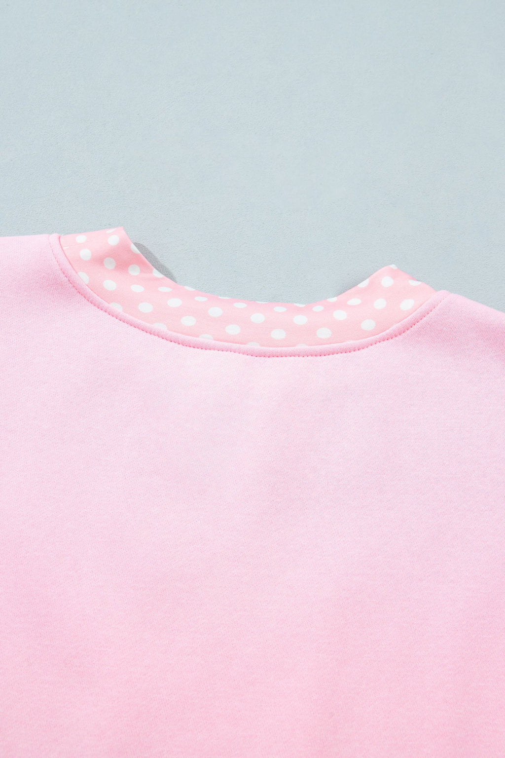 Brown Colorblock Polka Dot Contrast Trim Oversized Sweatshirt