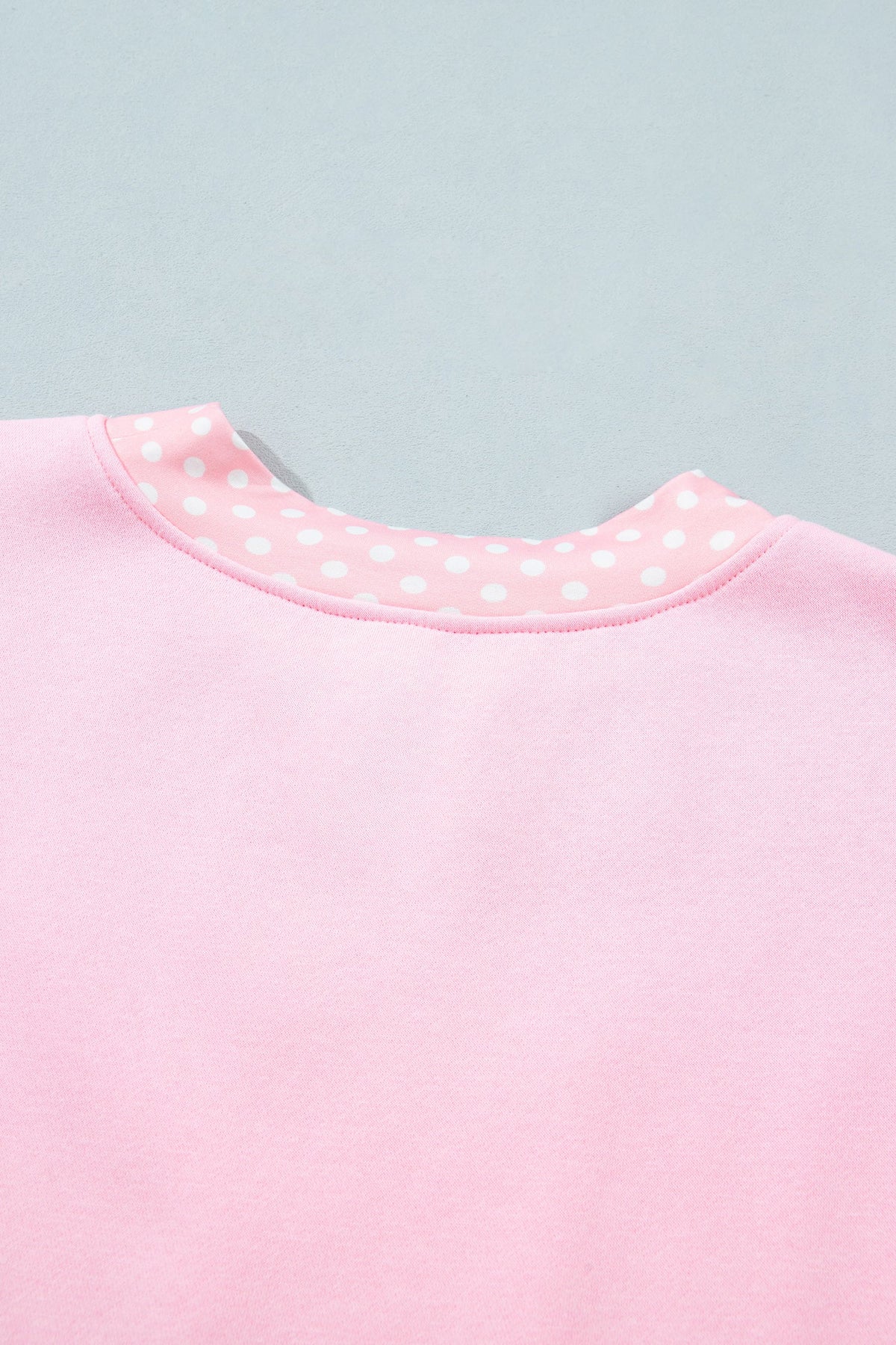 Brown Colorblock Polka Dot Contrast Trim Oversized Sweatshirt