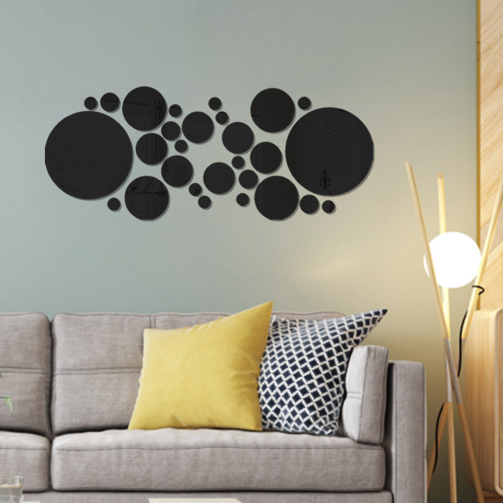 Big And Small Circles Mirror Sticker 3D Stereo Acrylic Wall Decoration