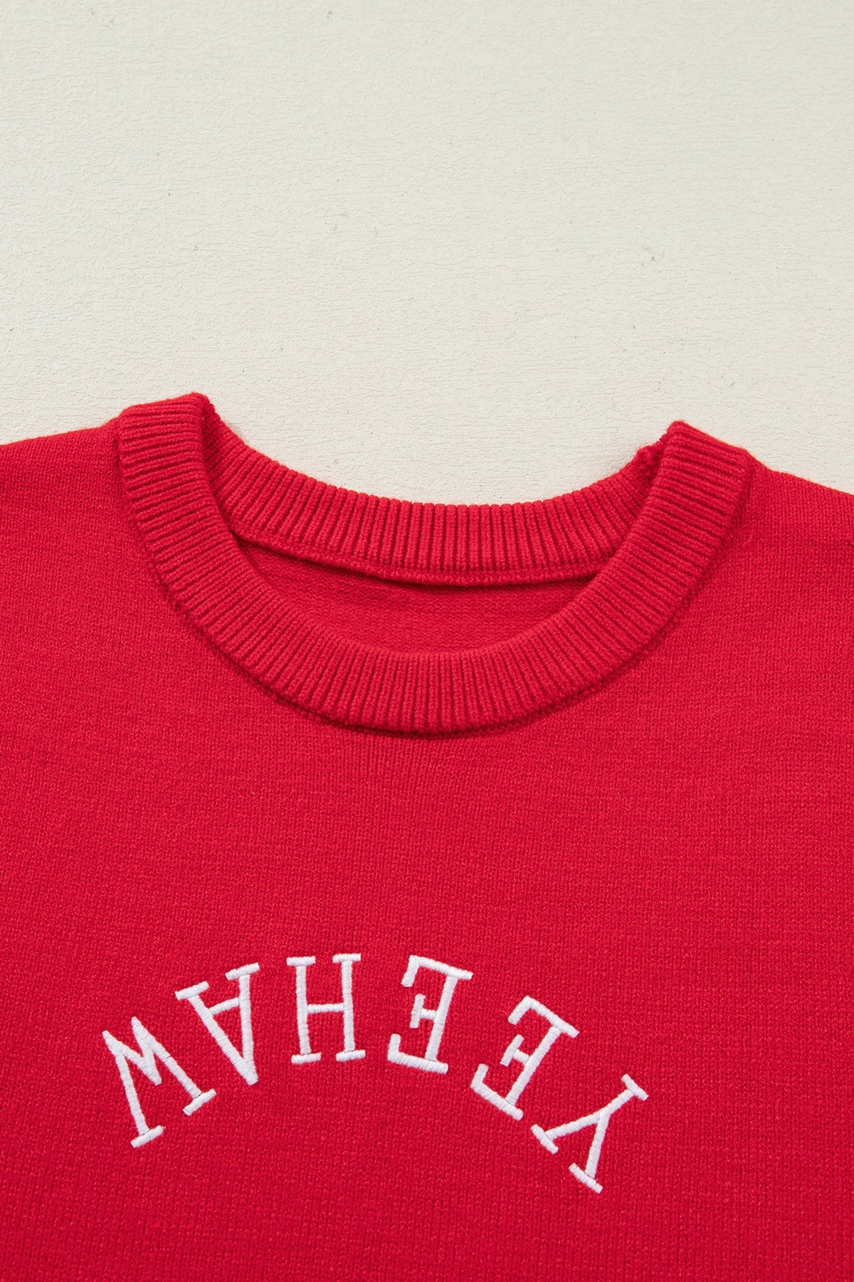 Western YEEHAW Embroidered Short Sleeve Sweater