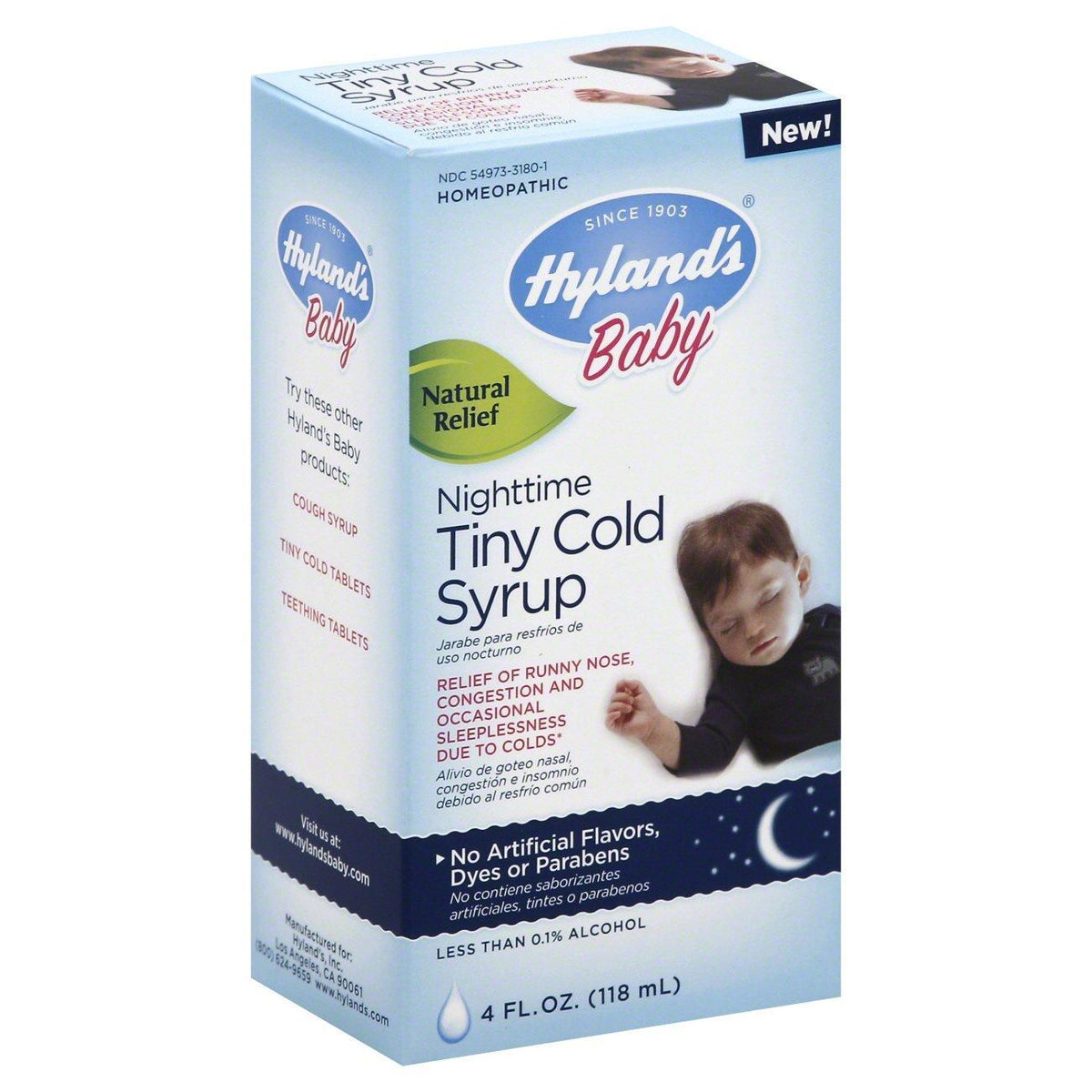 Hyland's Children's Baby Nighttime Tiny Cold Syrup - 4 Fl Oz