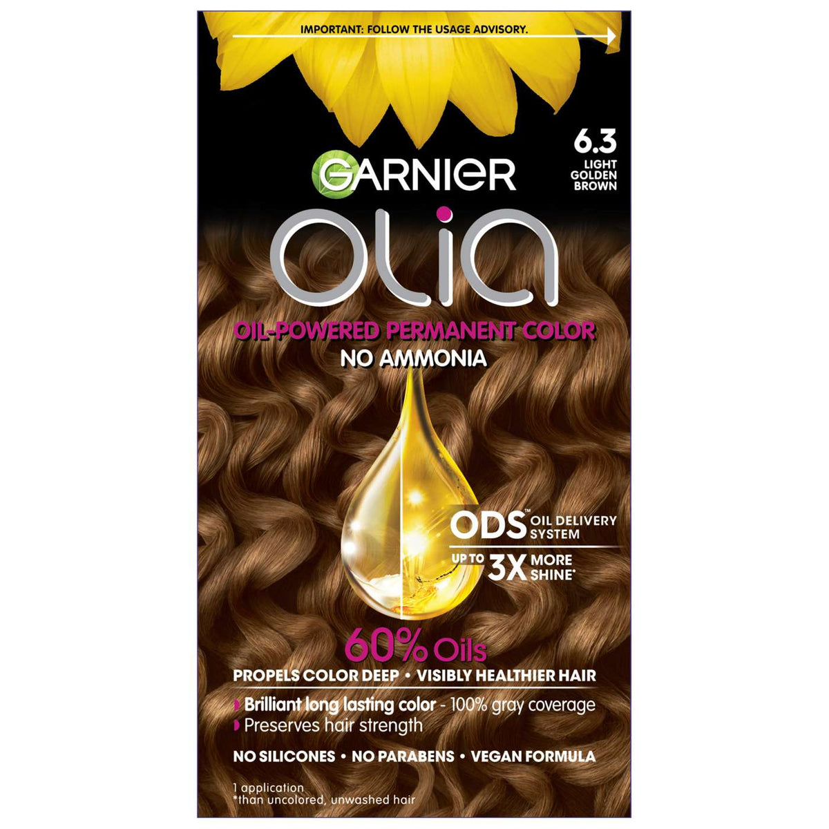 Garnier Olia Oil Powered Permanent Hair Color - 6.3 Light Golden Brown