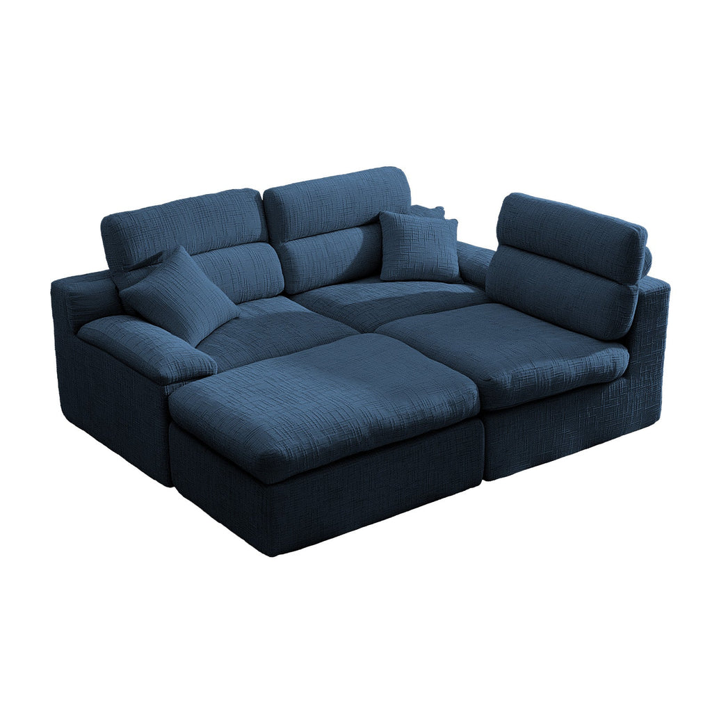 Corner Chaise Sofa with High Backrest