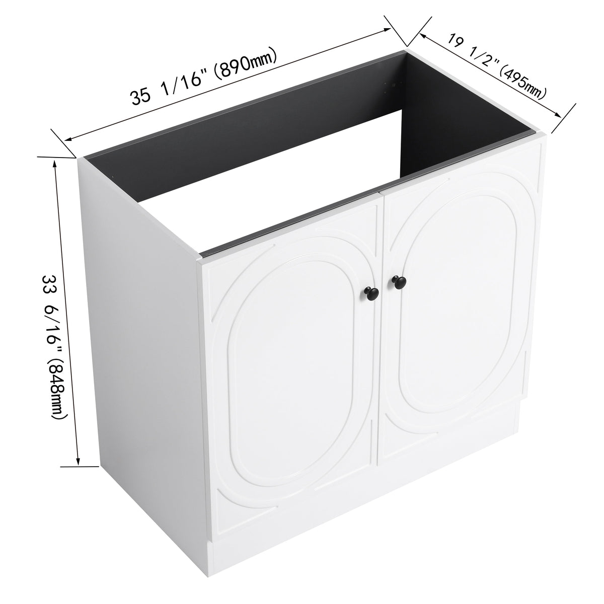 36" Freestanding Bathroom Vanity - Excluding Sink