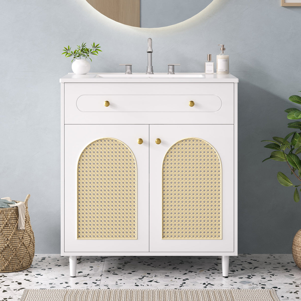 30" Bathroom Vanity with Ceramic Sink