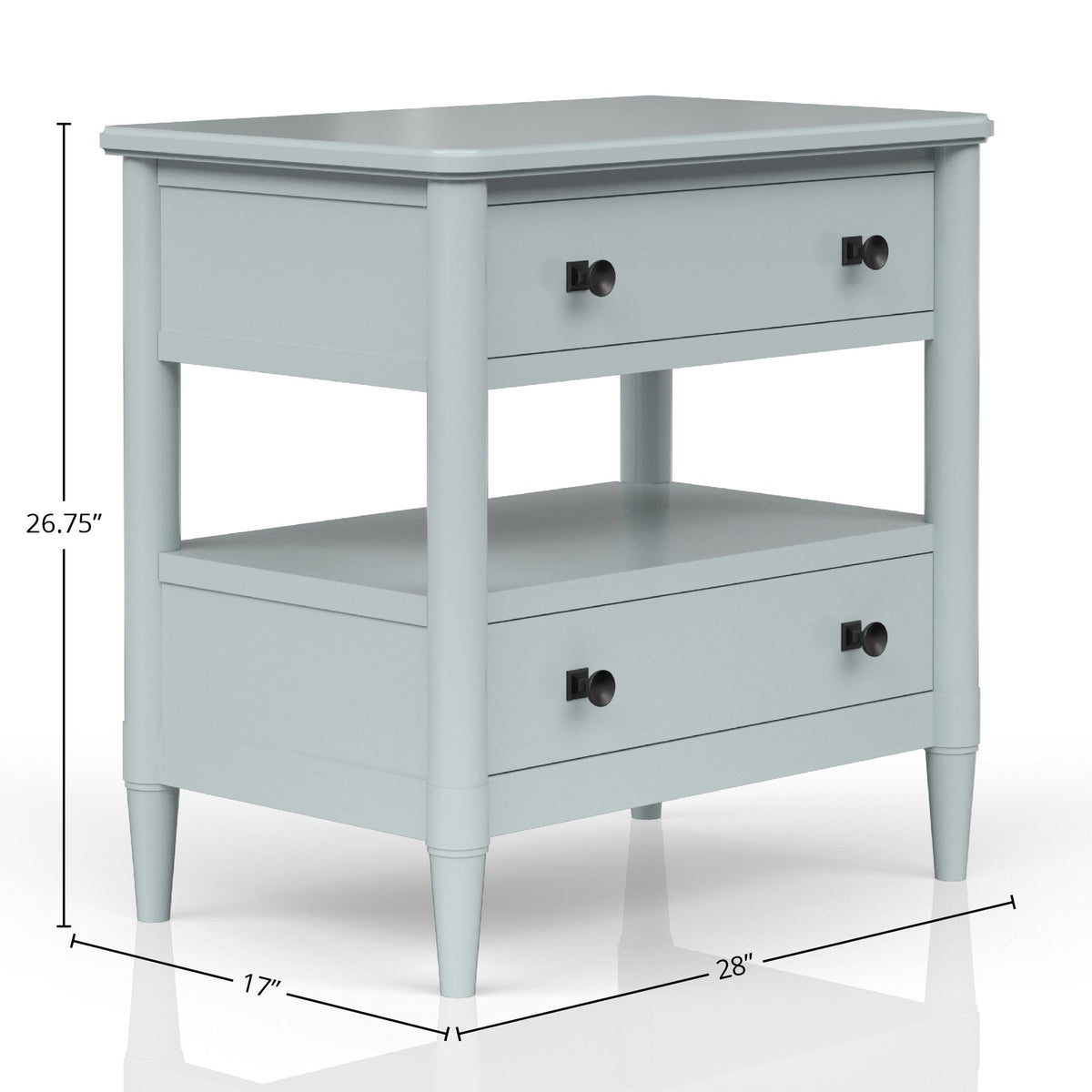 Open Nightstand with Ocean Finish