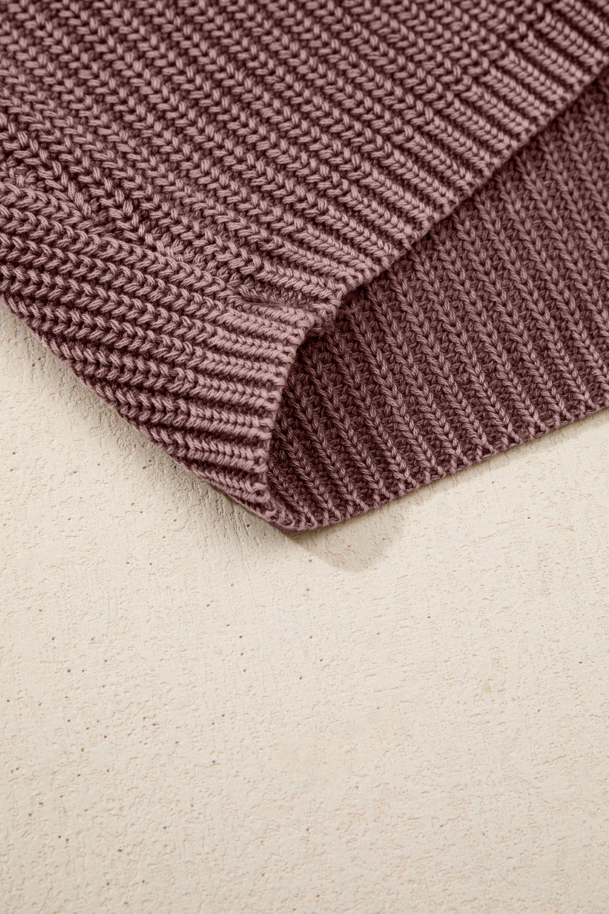 Mineral Wash Buttoned Polo Collar Knit Sweater
