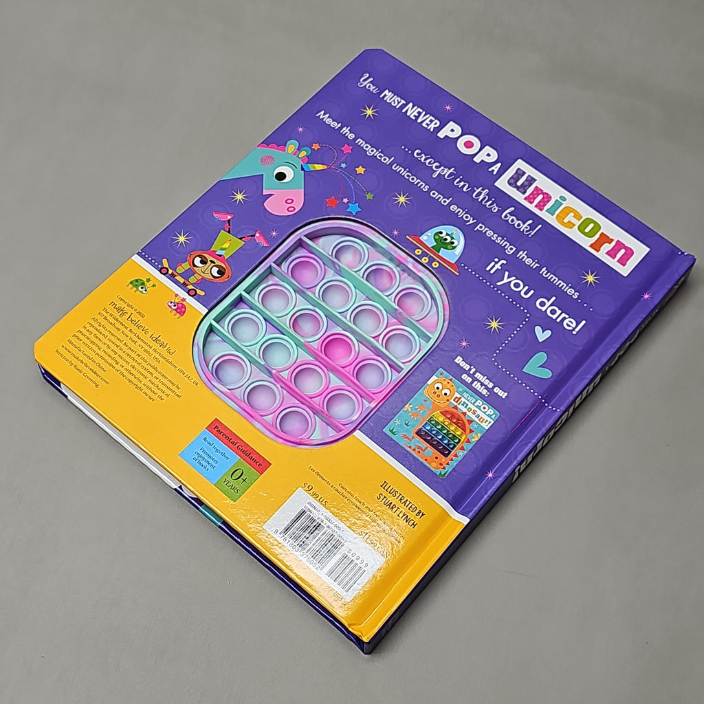 MAKE BELIEVE IDEAS Never Pop A Unicorn Hardback Book With Pop-It (New)