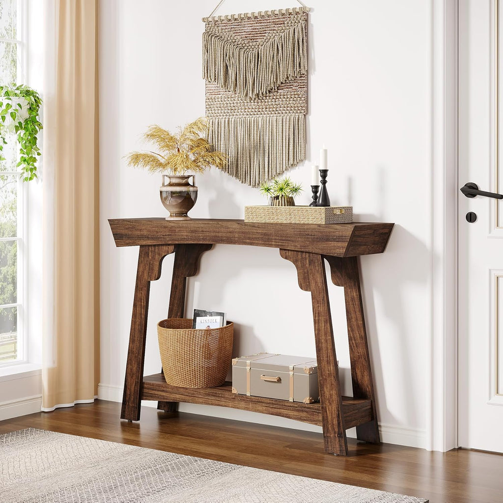 41 Inch Wood Console Table Behind Couch