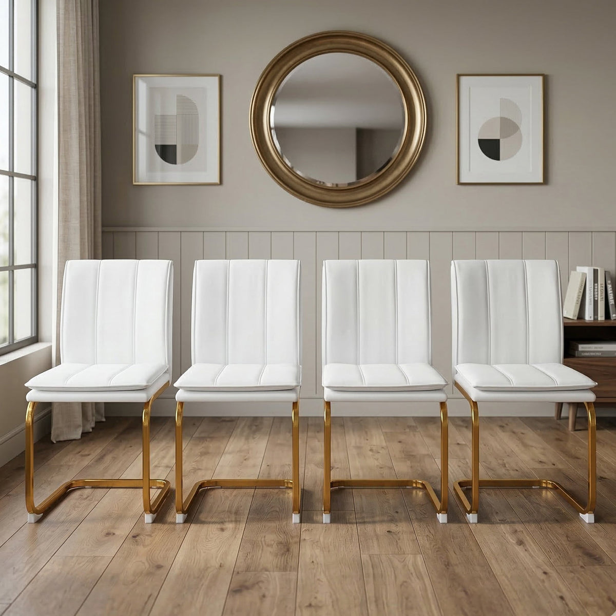 Modern Dining Chairs Set of 4, PU Leather