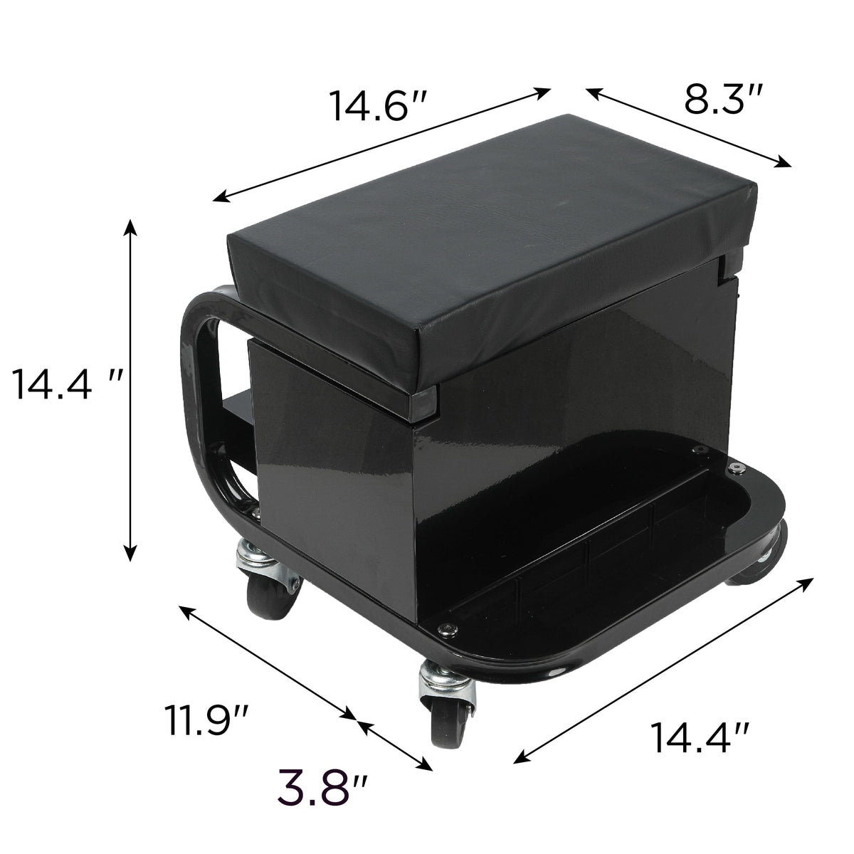 Rolling Creeper Garage/Shop Seat with Three Built-in Drawers