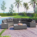8-Pieces Outdoor Wicker Round Sofa Set