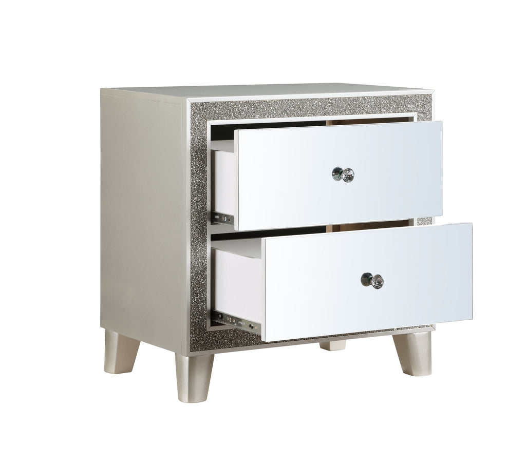 Sliverfluff Mirrored & Champagne Finish Nightstand