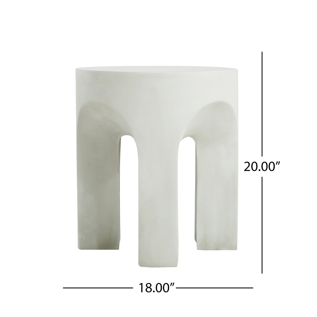 Outdoor MGO Round Top Side Table/End Table in Antique White