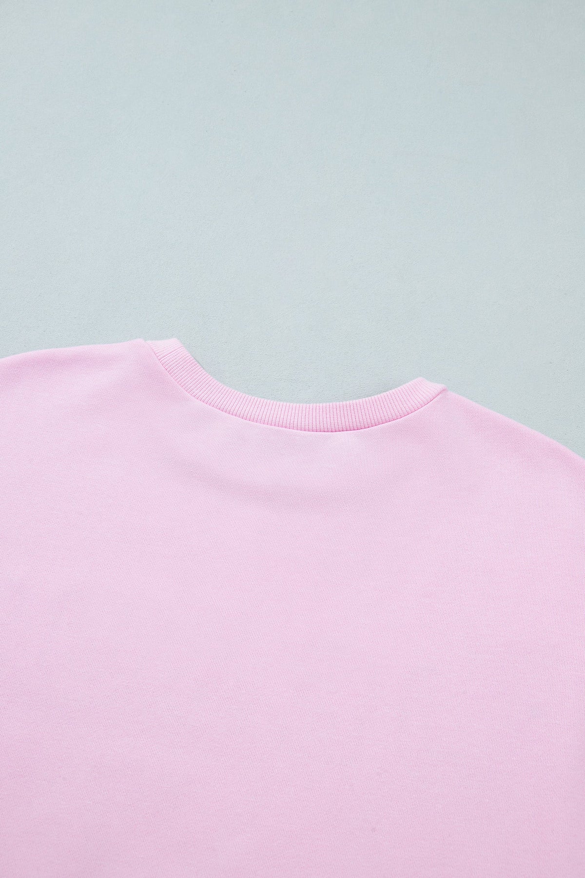 Pink Patchwork Stars Plaid Unique Floral Letters Baggy Sweatshirt