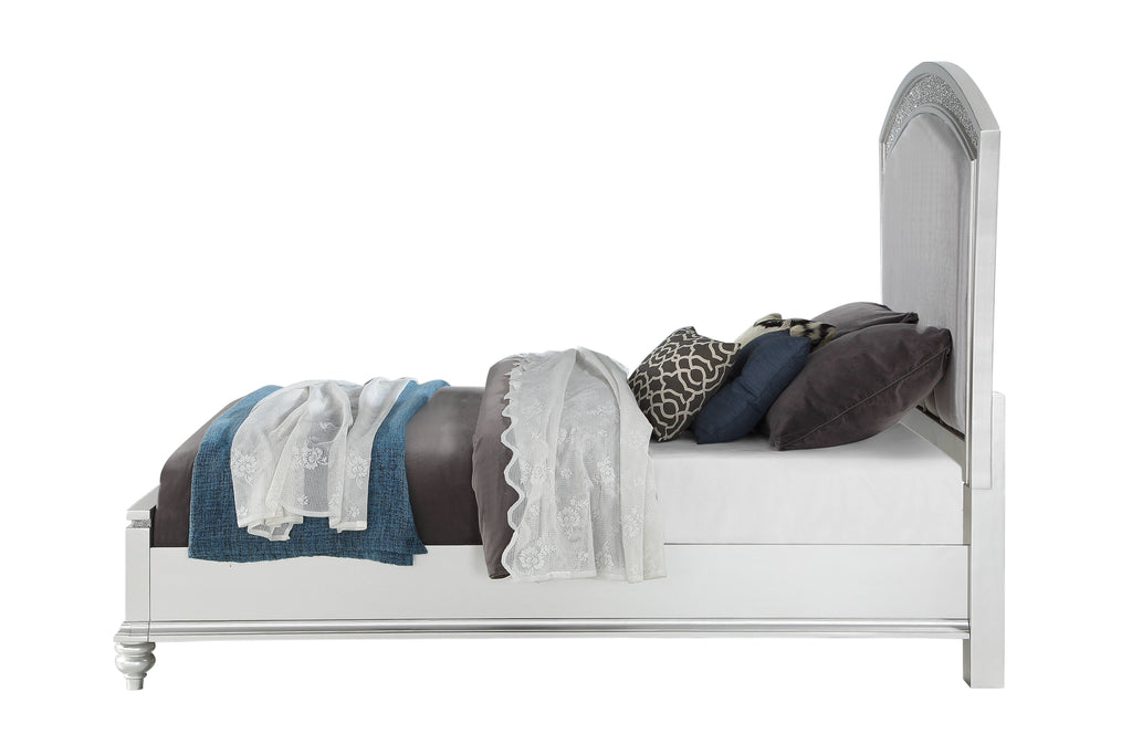Maverick Fabric & Platinum Finish E. King Bed