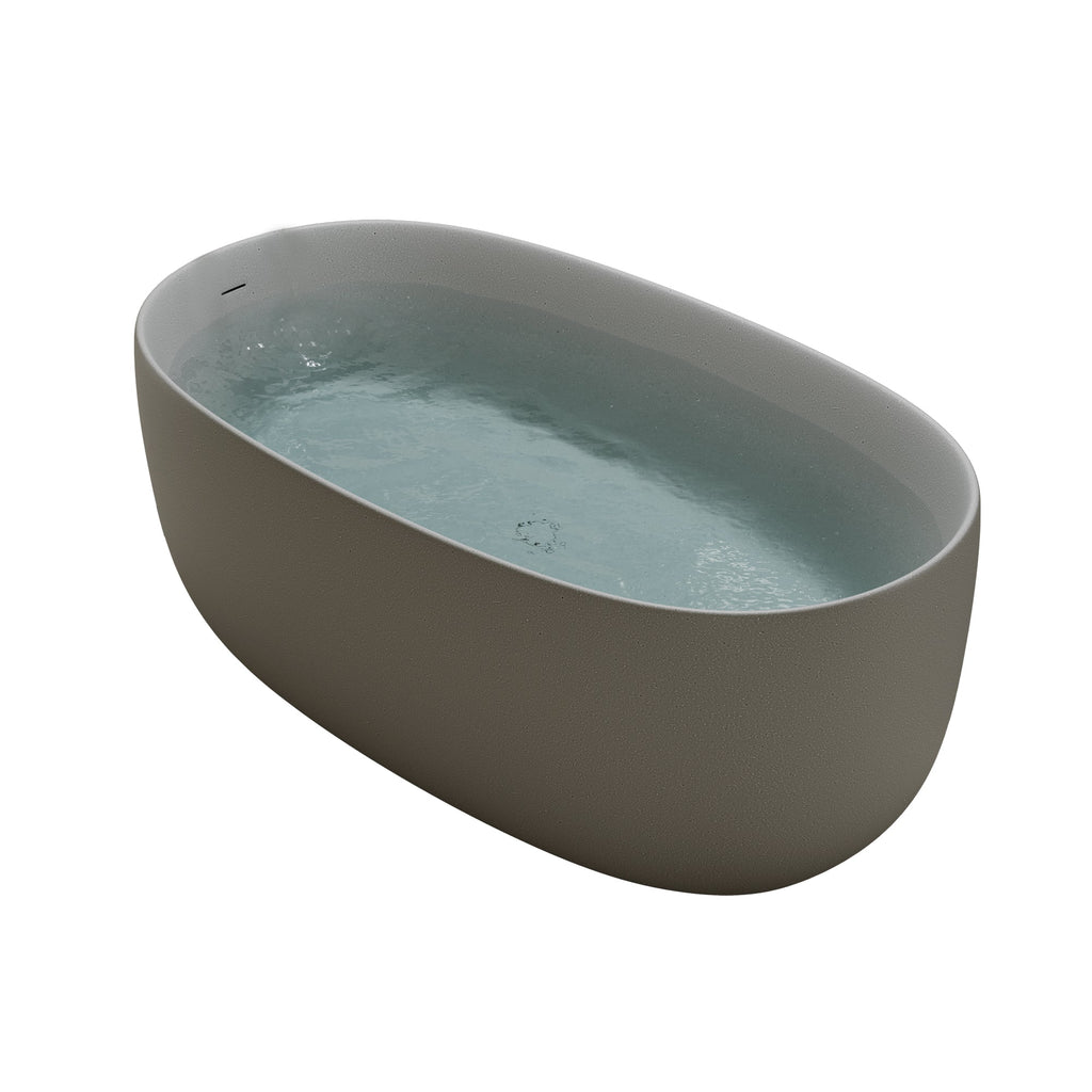 47'' Freestanding Bathtub Resin Stone Soaking Bathtub