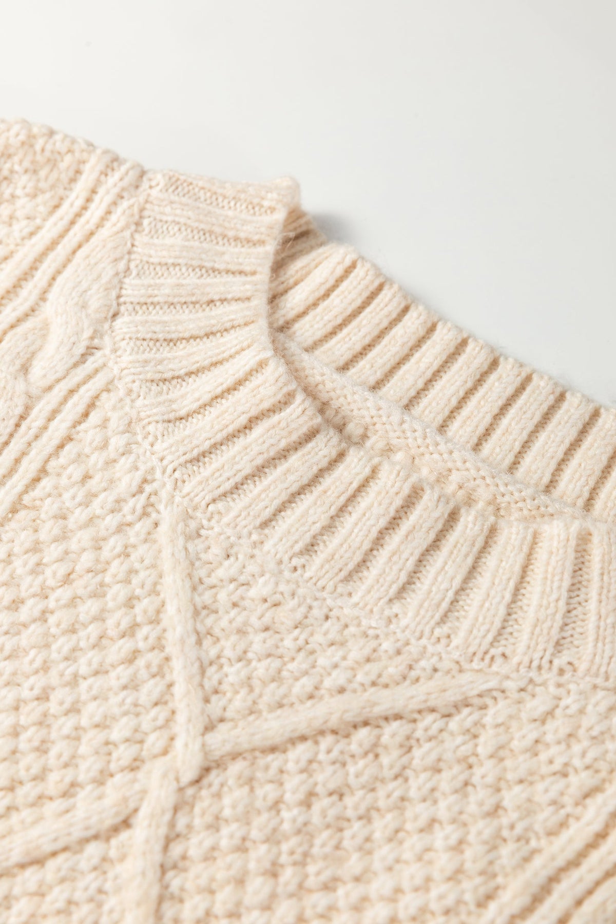 Cable Knit Drop Shoulder Sweater Dress