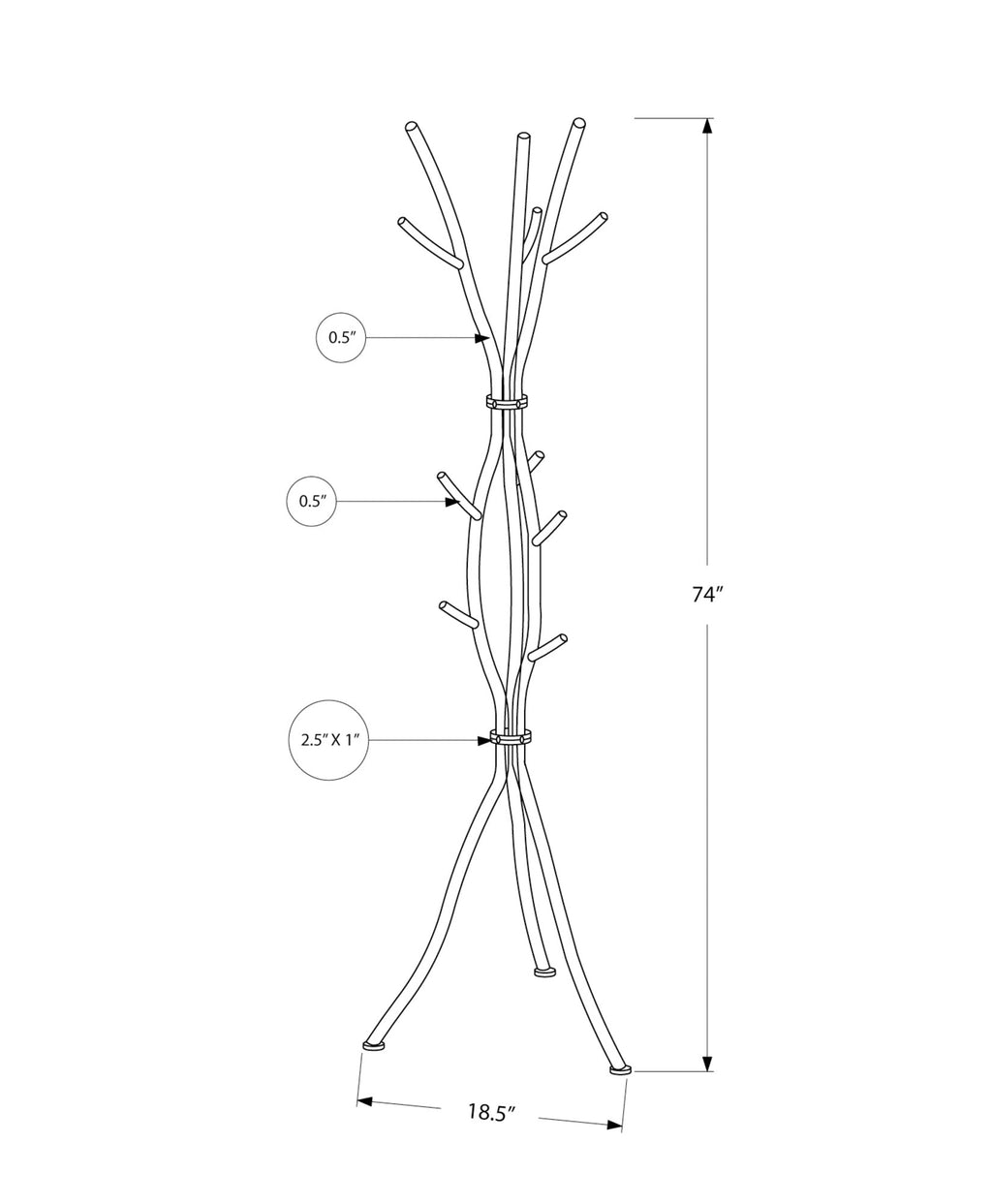Freestanding Coat Rack Hall Tree