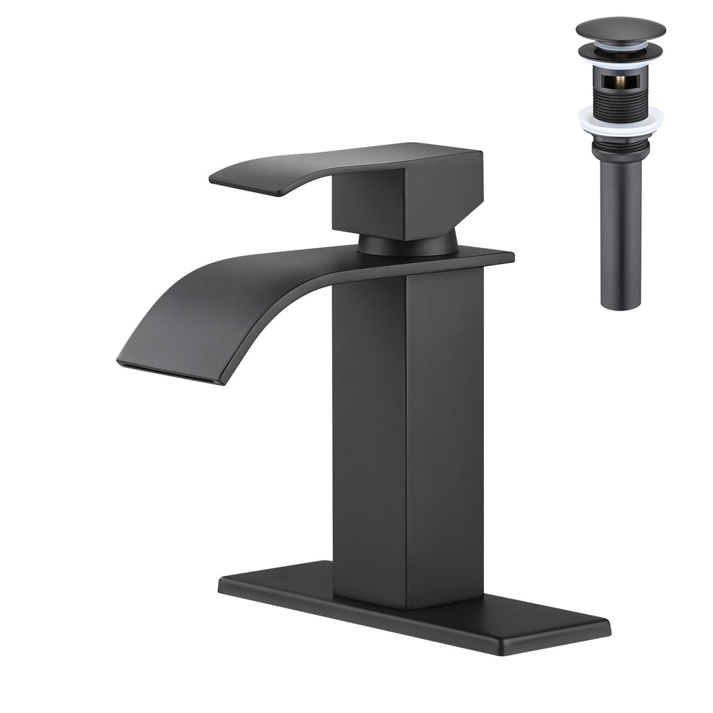 Waterfall Spout Bathroom Sink Single Handle Faucet