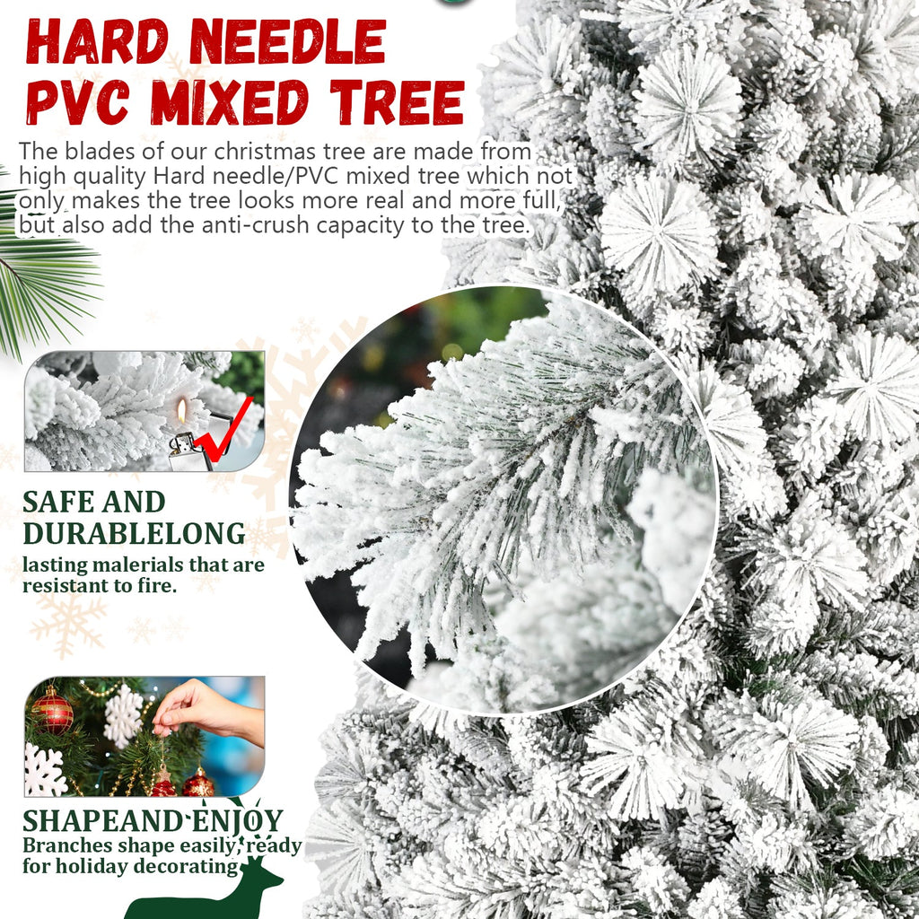 9FT Flocked Christmas Tree with 1964 Tips