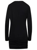 Versace Women Black Fitted Minidress With Cut-Out Detail In Viscose Woman