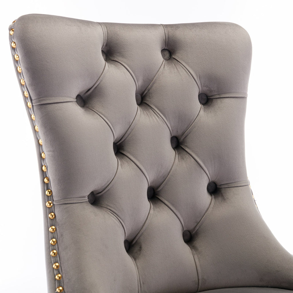 Nikki Collection Velvet Upholstered Dining Chair Set of 2