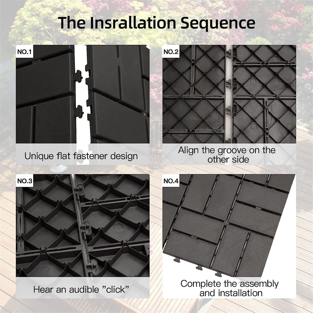 Patio Interlocking Deck Tiles - Gray (Pack of 44)