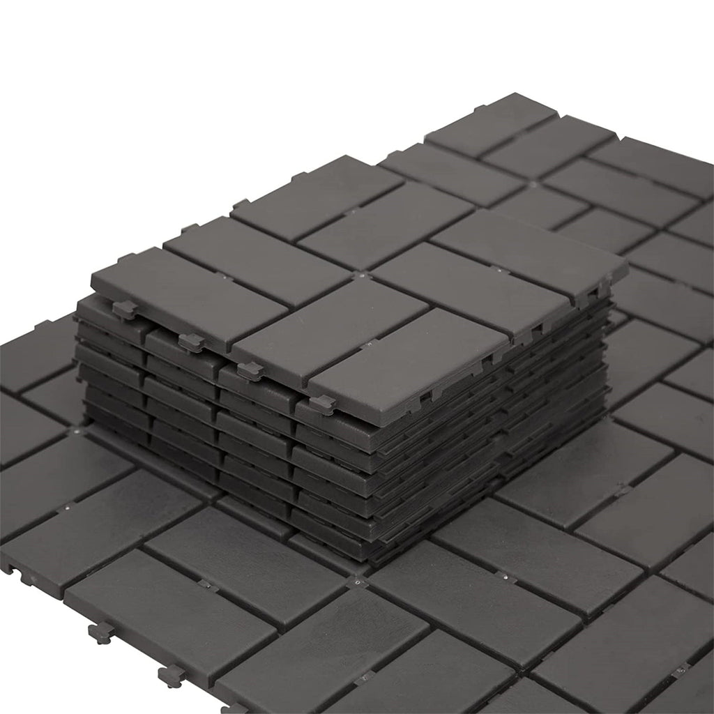Patio Interlocking Deck Tiles - Gray (Pack of 44)