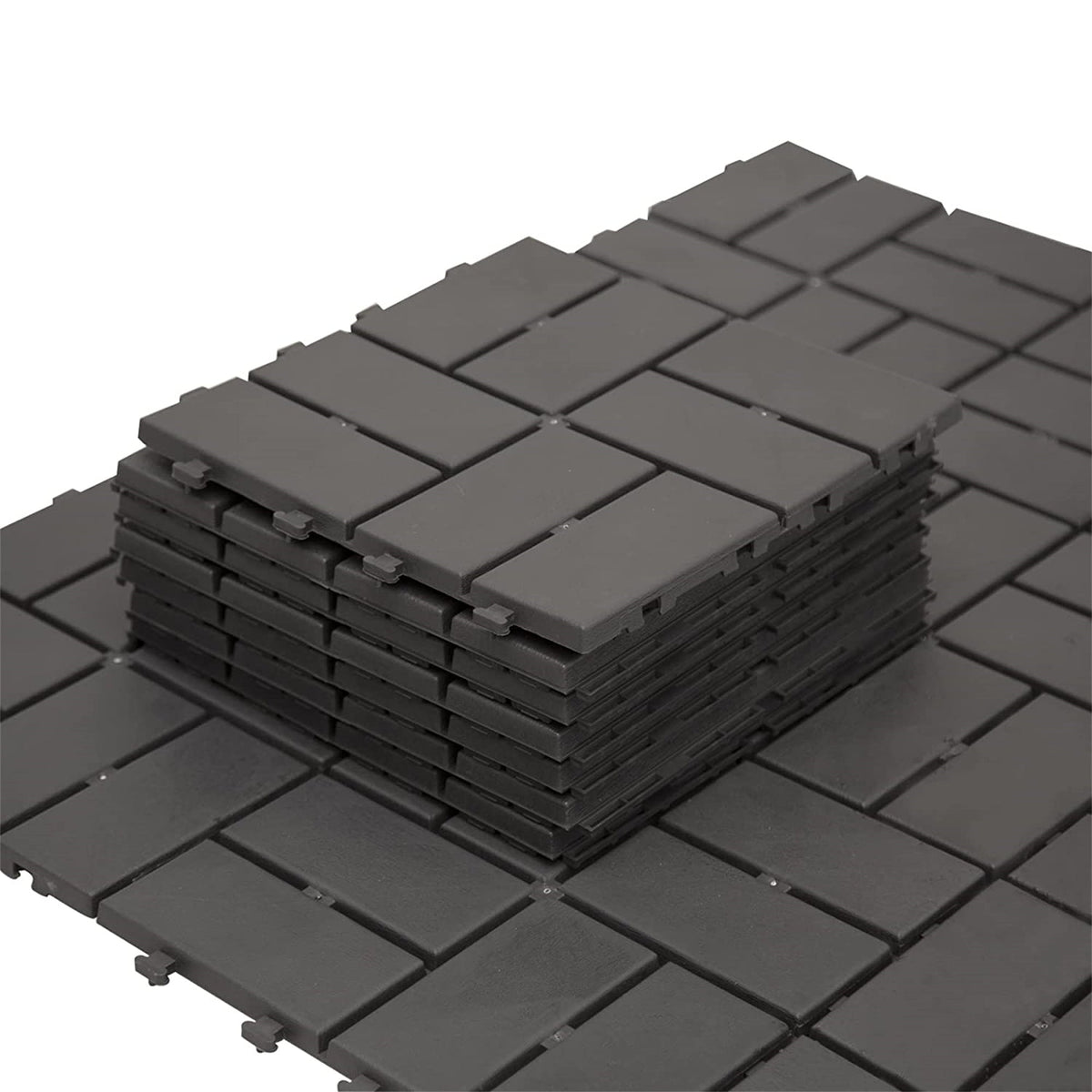 Patio Interlocking Deck Tiles - Gray (Pack of 44)