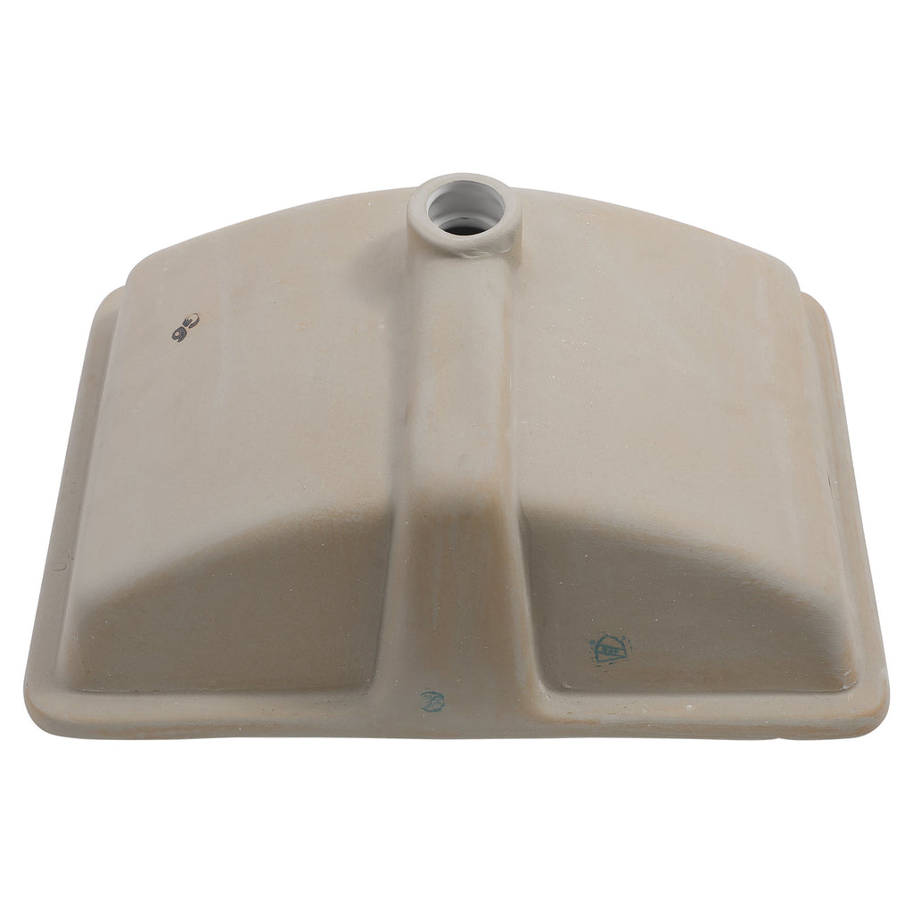21"x14" White Ceramic Rectangular Undermount Bathroom Sink with Overflow