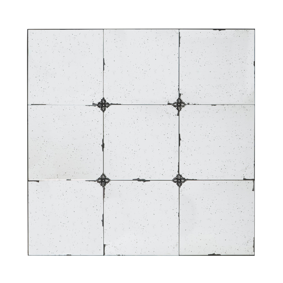 36x36" Traditional Antique Glass Panel Wall Mirror
