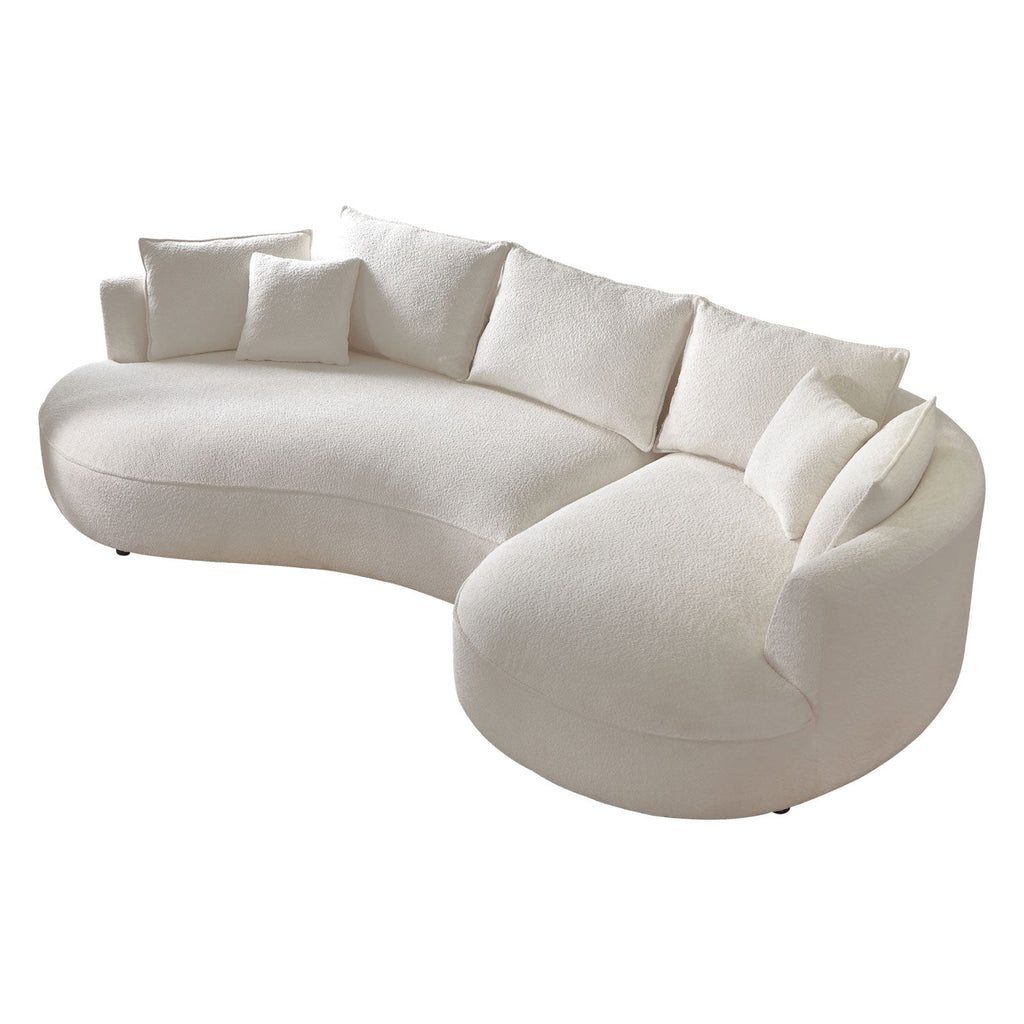 Curved Sofa with Ingenious Shape Beige