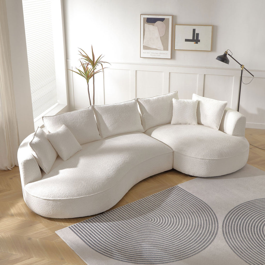 Curved Sofa with Ingenious Shape Beige